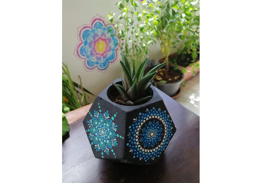 Decorative Dotted Cactus Plant Mandalah Art - Home Decor | Item No.002